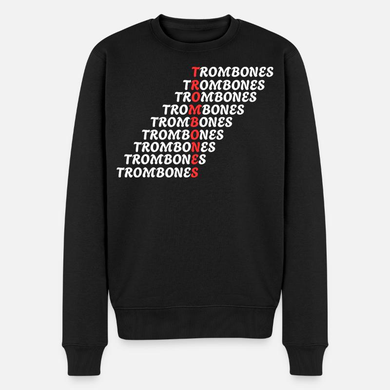 TROMBONES - Pull Premium bio Homme - noir