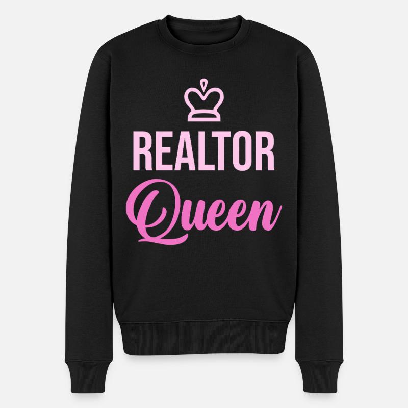 Maklerkönigin Pink Crown - Männer Premium Bio Pullover - Schwarz