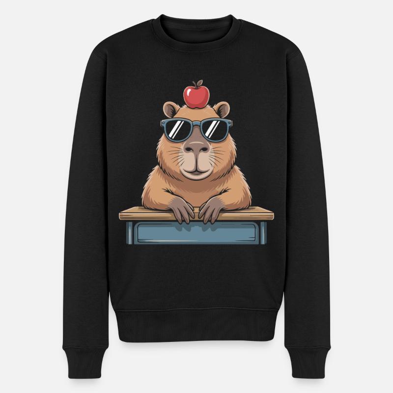 Süßes Capybara - Männer Premium Bio Pullover - Schwarz
