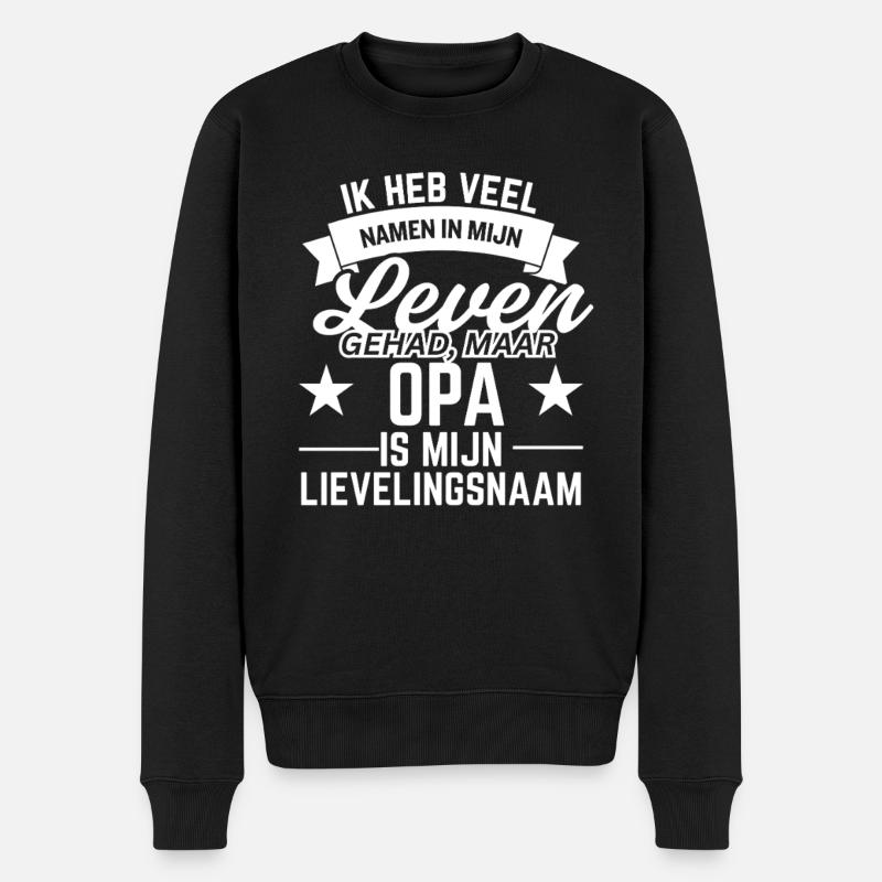 Opa – Mein Lieblingsname Vatertagsgeschenk - Männer Premium Bio Pullover - Schwarz