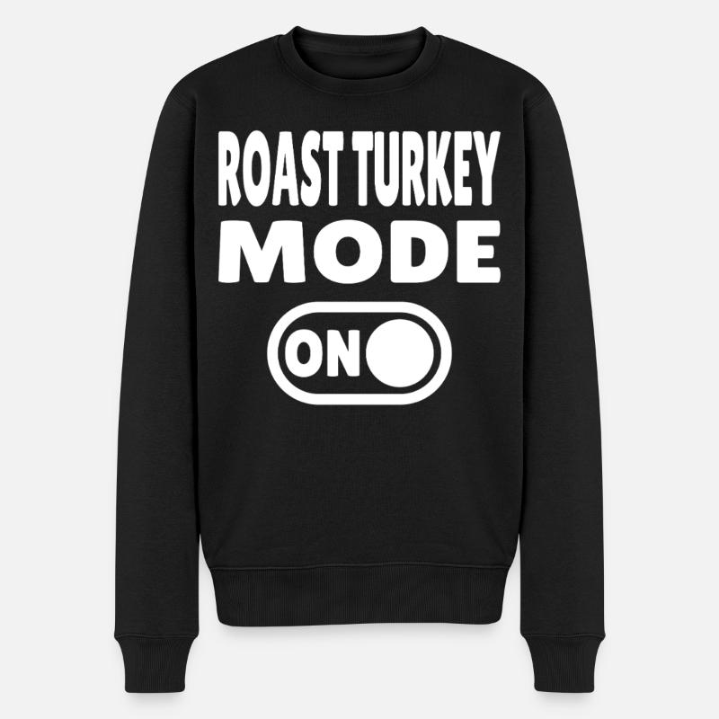 Roast Turkey Mode ON  - Männer Premium Bio Pullover - Schwarz