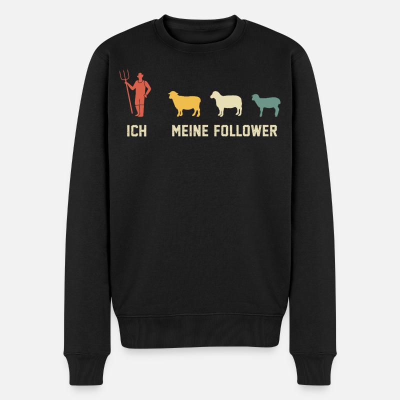 Ich und Meine Follower Schafe - Männer Premium Bio Pullover - Schwarz