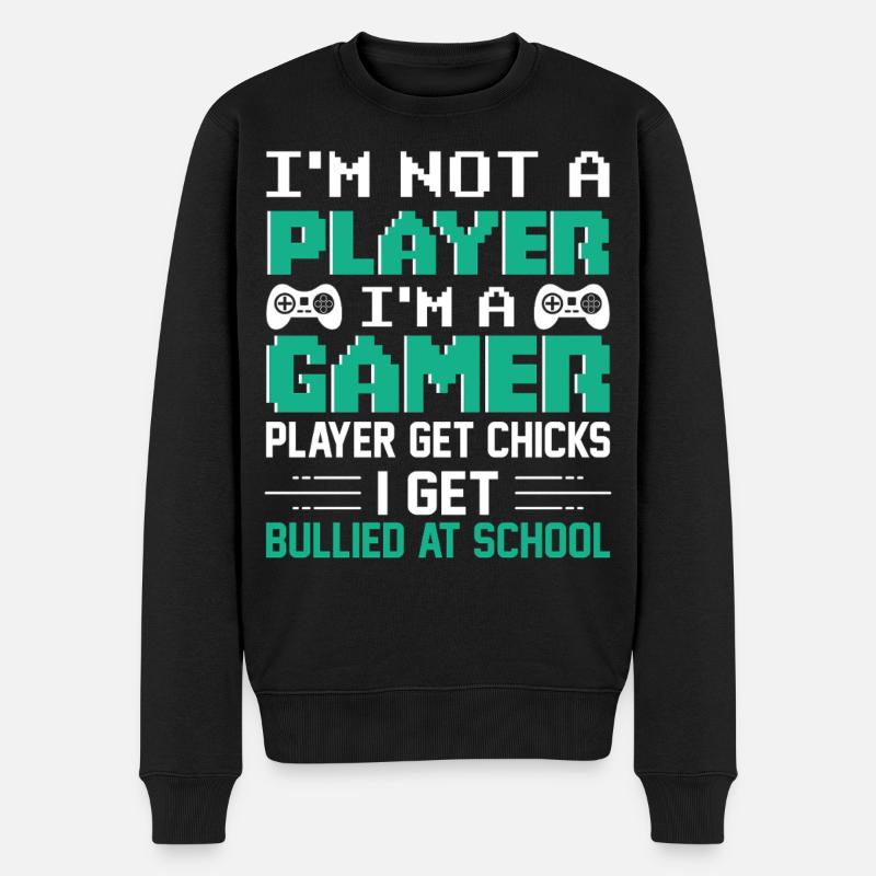 Gaming - Männer Premium Bio Pullover - Schwarz