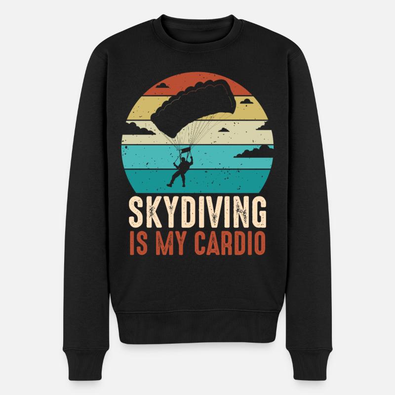 Parachutisme Cardio Retro Sunset - Pull Premium bio Homme - noir