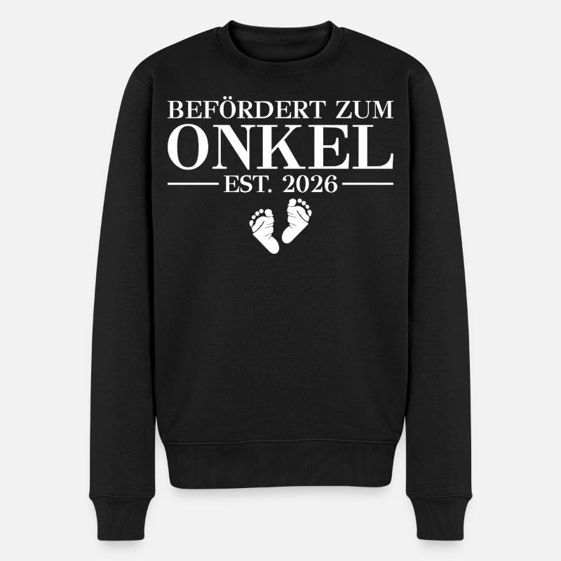 Befördert zum Onkel 2026 - Babyparty - Männer Premium Bio Pullover - Schwarz