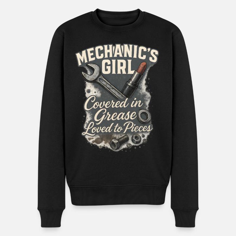 Mécanicienne : Aimer avec la graisse - Pull Premium bio Homme - noir