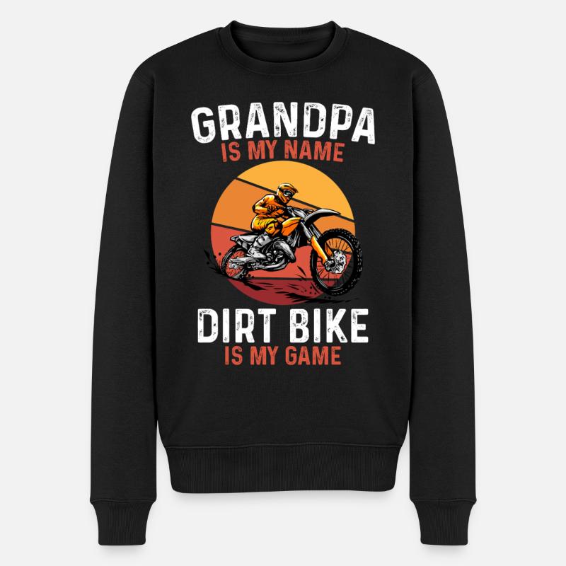 Jeu de motocross de grand-père - Pull Premium bio Homme - noir