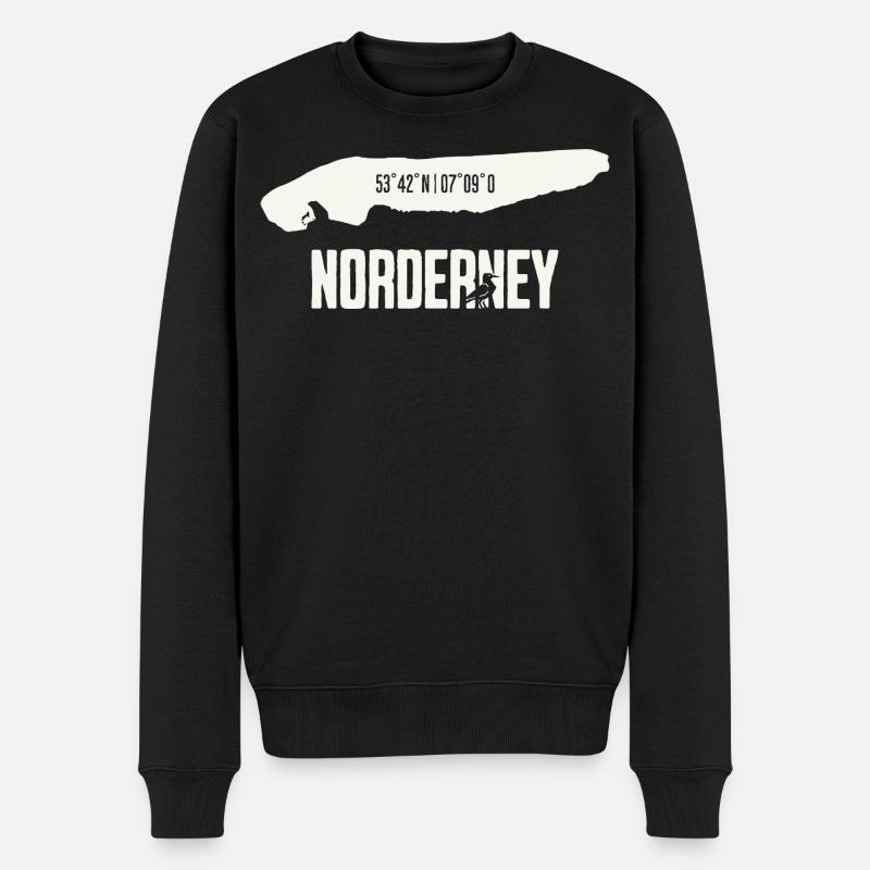 Norderney | Île avec coordonnées - Pull Premium bio Homme - noir