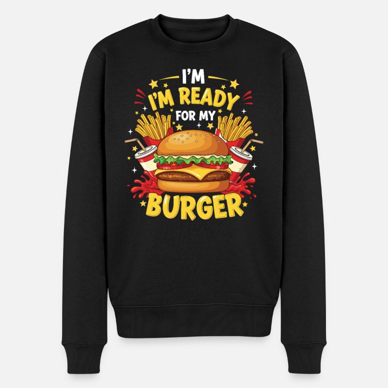 Burger Hamburger - Pull Premium bio Homme - noir