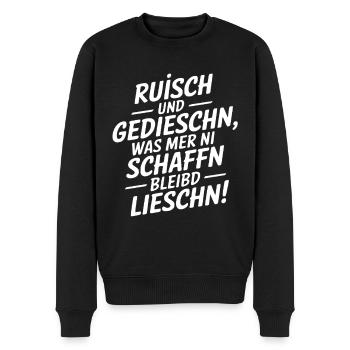 Sächsischer Dialekt Spruch Sachsen - Männer Premium Bio Pullover - Schwarz - Vorne - Nico (187cm)