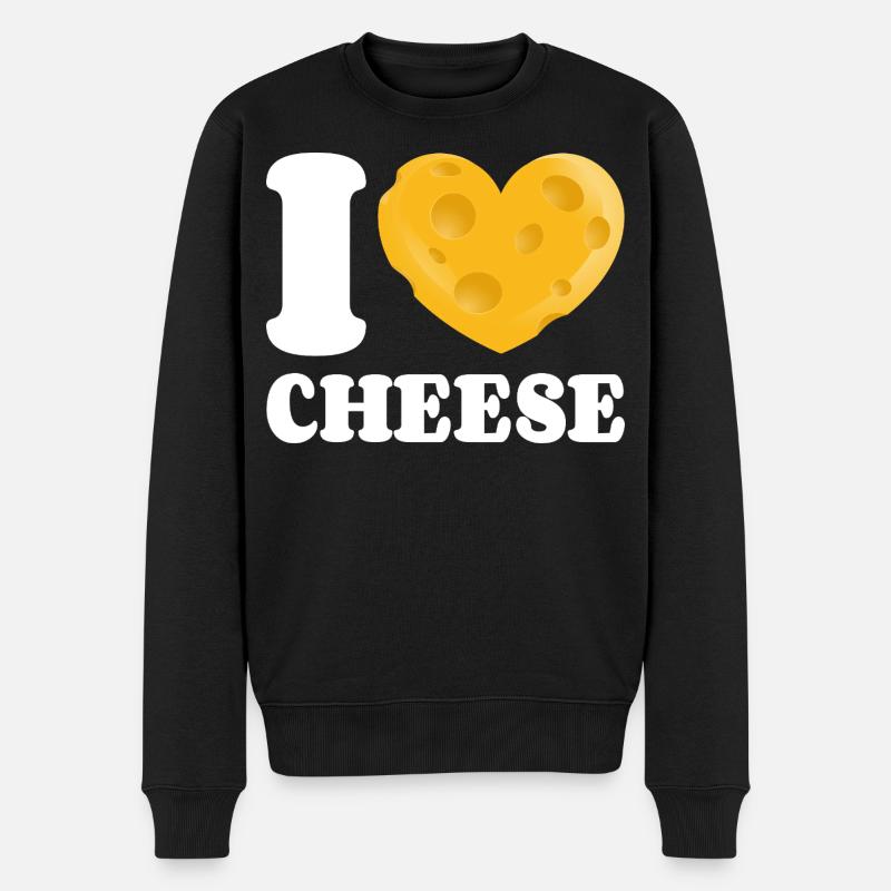 Jeg elsker ost ost elsker osteelsker ost og osteafhængig - Økologisk premium-sweatshirt til mænd - sort