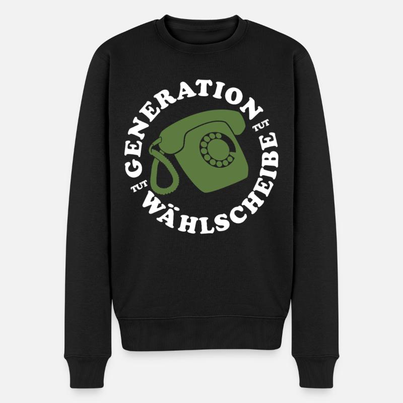 Generation Wählscheibe Festnetz Telefon - Männer Premium Bio Pullover - Schwarz