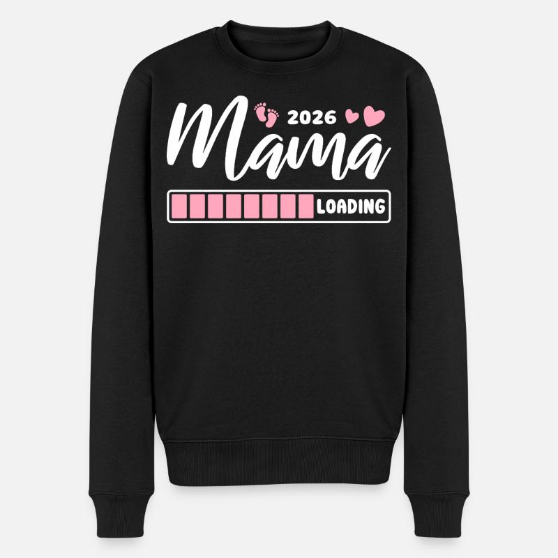 Mama 2026 loading - Schwangerschaft - Geschenk - Männer Premium Bio Pullover - Schwarz