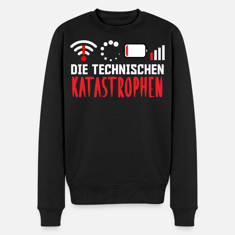 Nerd Computer THE TECHNICAL CATASTROPHES FUNNY - Men's Premium Organic Jumper - black