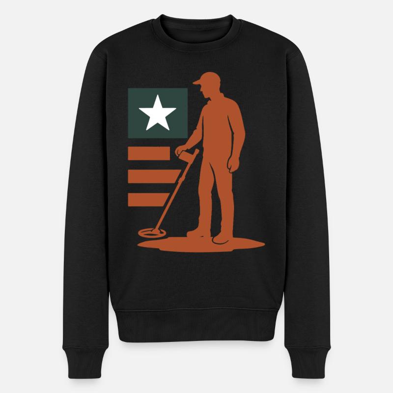Metall-Erkennungs-Schatzsuche-Stern-Design - Männer Premium Bio Pullover - Schwarz