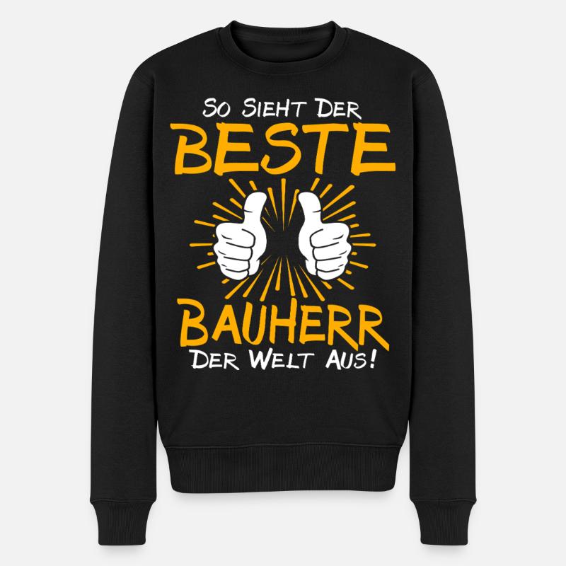 Bauherr Geschenkidee - Männer Premium Bio Pullover - Schwarz