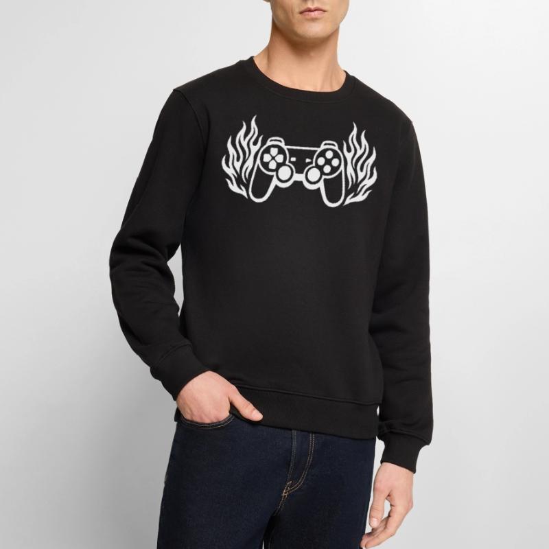 Flames controller, burning gamepad graphics Men's Premium Organic Jumper