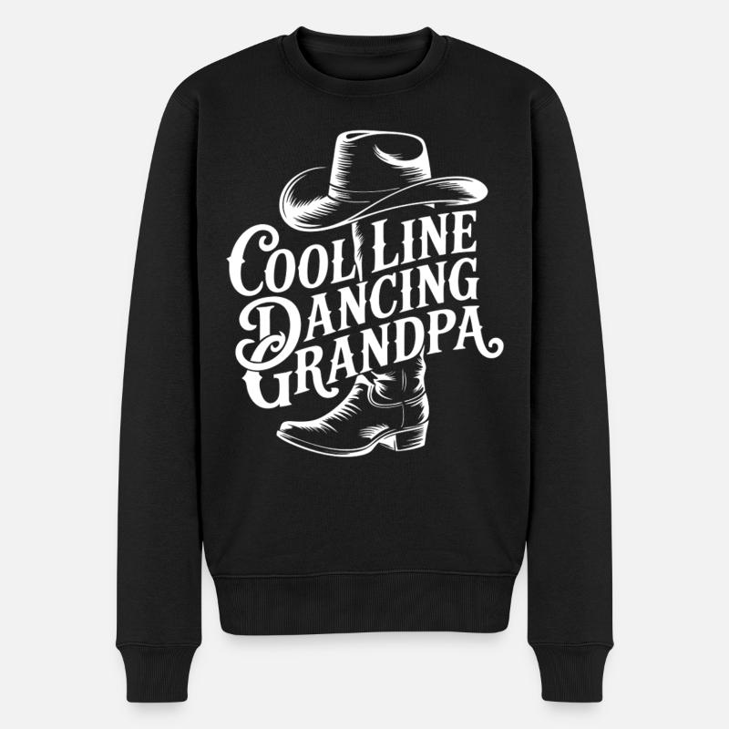 Grand-père Cowboy danseur en ligne - Pull Premium bio Homme - noir