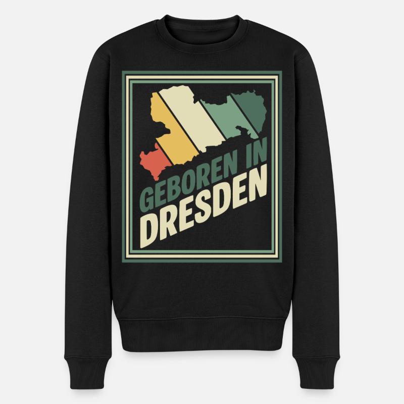 Né à Dresde Retro - Pull Premium bio Homme - noir