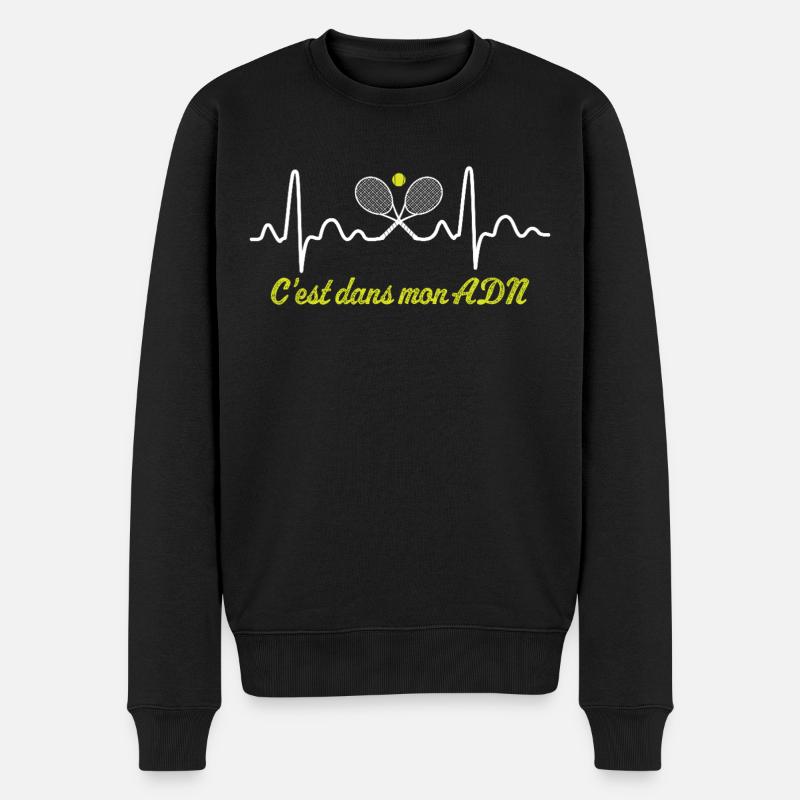 Tennis c'est dans mon adn - Pull Premium bio Homme - noir
