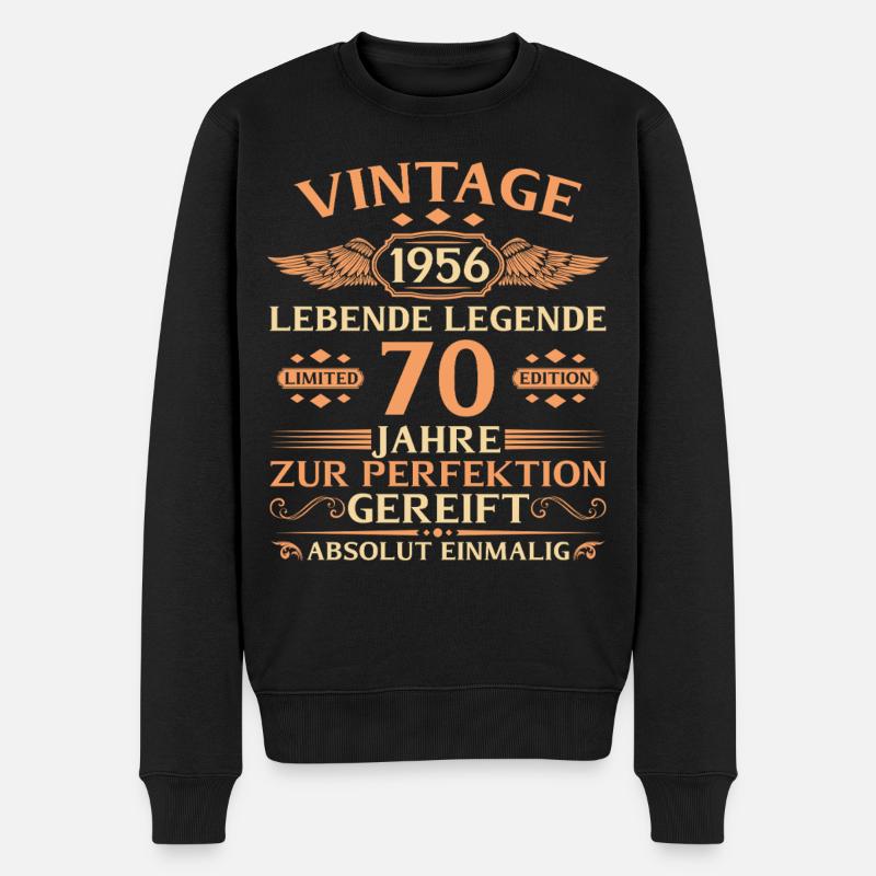 70e anniversaire Année 1956 - Pull Premium bio Homme - noir