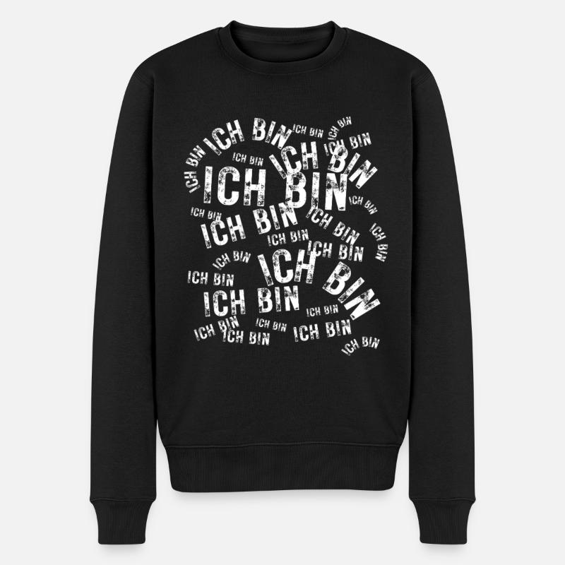 Je suis Typo Circle Pattern - Pull Premium bio Homme - noir