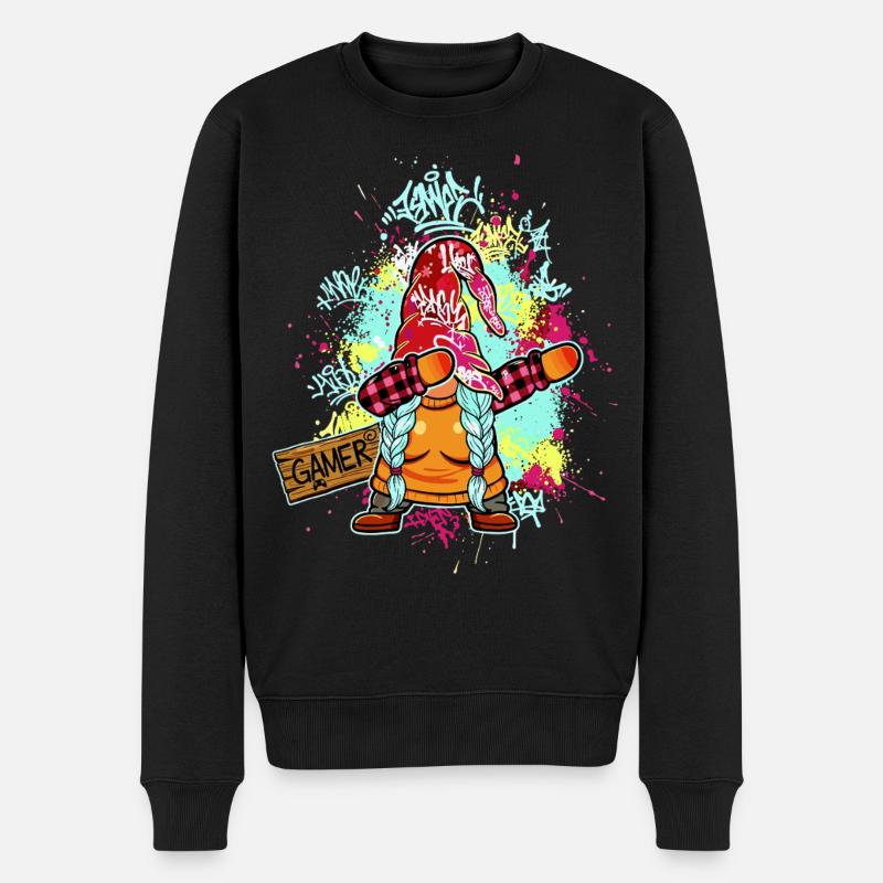 GNOME GAMER Dab Graffiti Joueuse de Noël - Pull Premium bio Homme - noir