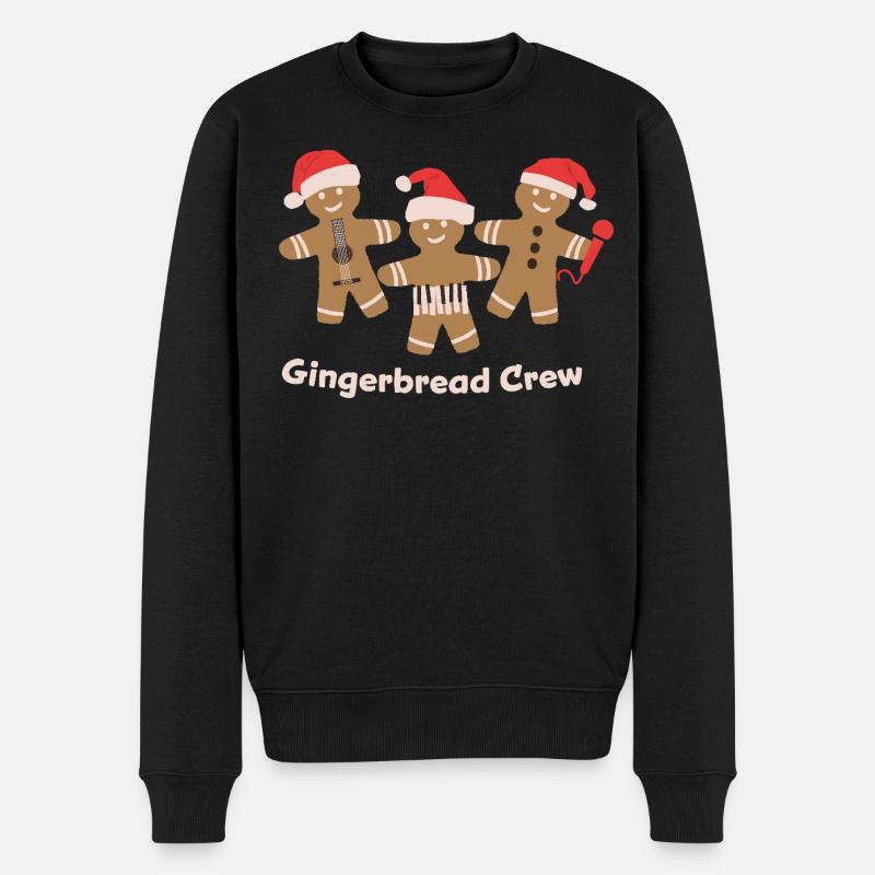 Gingerbread Crew Musician Music - Männer Premium Bio Pullover - Schwarz