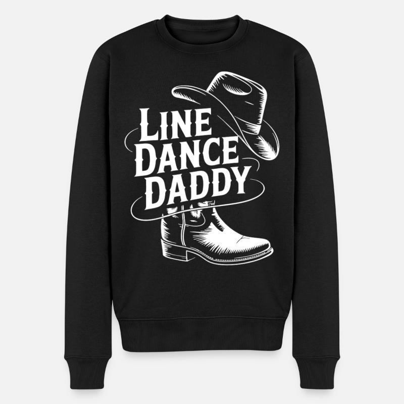 Line Dance Daddy Cowboystil - Männer Premium Bio Pullover - Schwarz