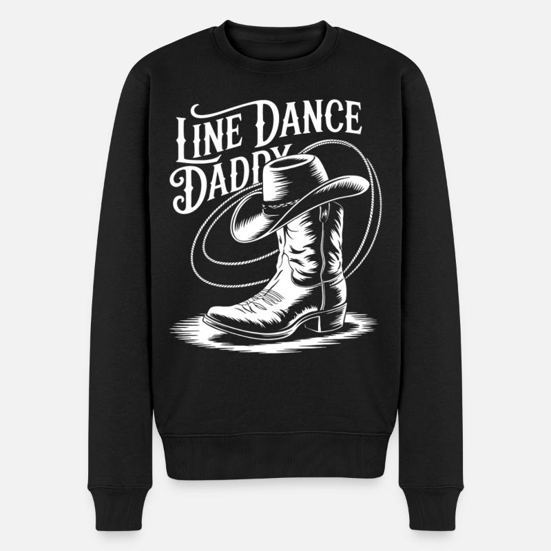 Line Dance Daddy Boots - Männer Premium Bio Pullover - Schwarz