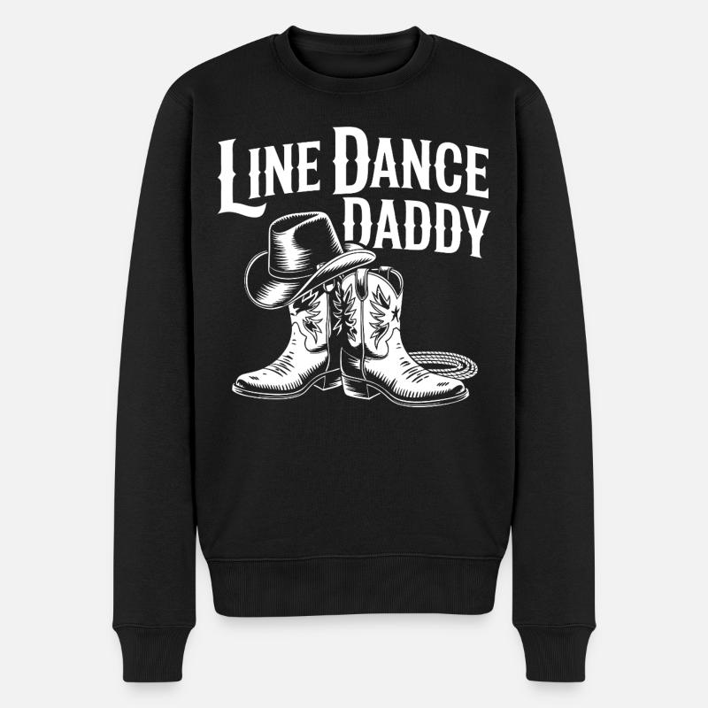 Line Dance Daddy Western Boots - Männer Premium Bio Pullover - Schwarz