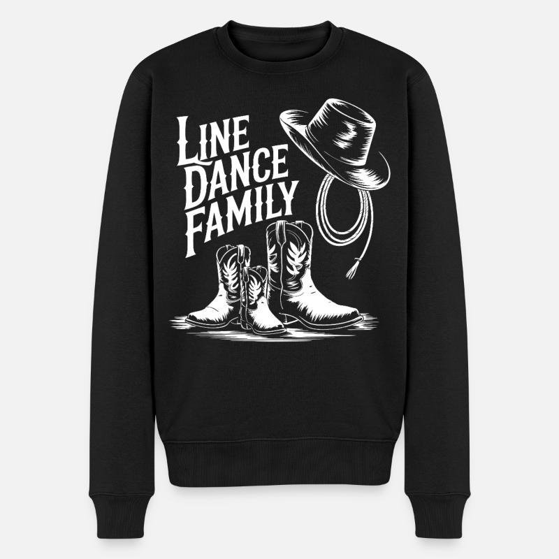 Line Dance Family Cowboy Boots - Männer Premium Bio Pullover - Schwarz
