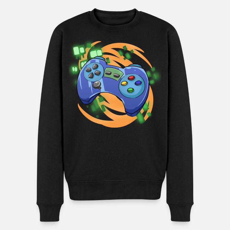 Gamer Gaming - Männer Premium Bio Pullover - Schwarz