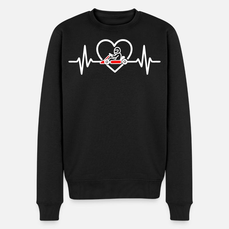Heart Karting Passion Driver - Männer Premium Bio Pullover - Schwarz