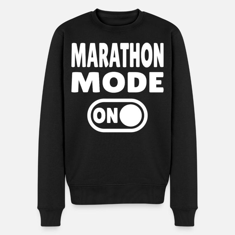 Marathon Mode On – Laufen mit Leidenschaft - Männer Premium Bio Pullover - Schwarz