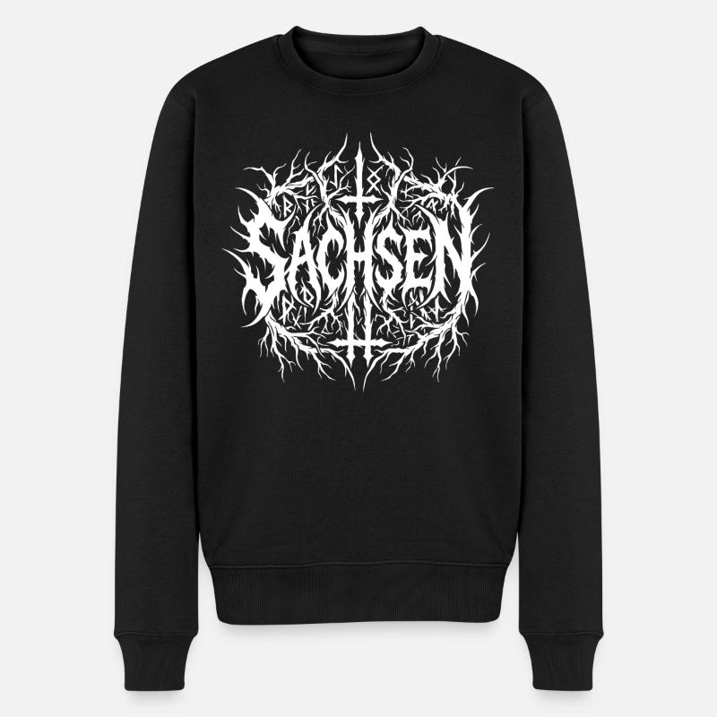Logo Black Metal de Saxe - Pull Premium bio Homme - noir