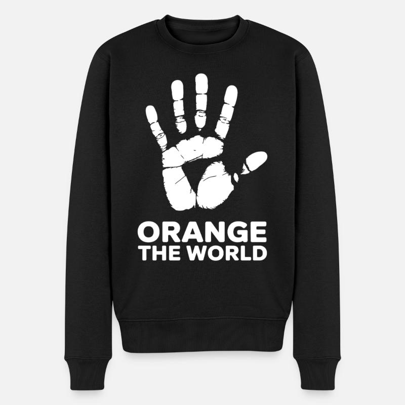 Orange : Le Monde - Pull Premium bio Homme - noir
