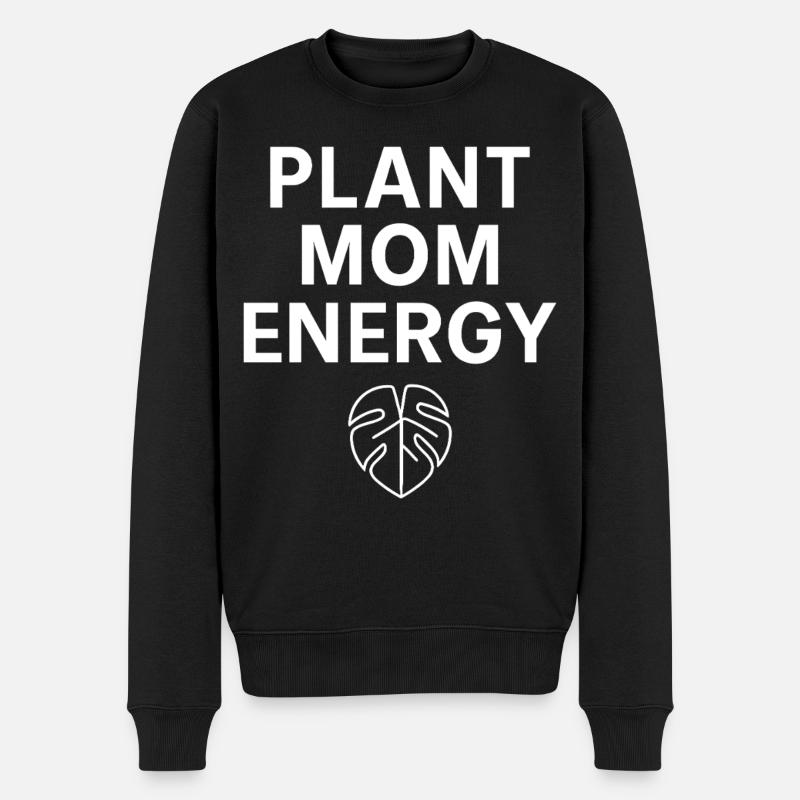 Pflanzen Mama Energie Statement - Männer Premium Bio Pullover - Schwarz