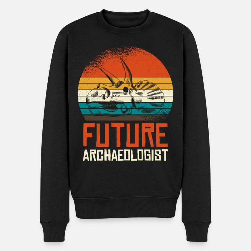 Futur archéologue Fossil Skull - Pull Premium bio Homme - noir