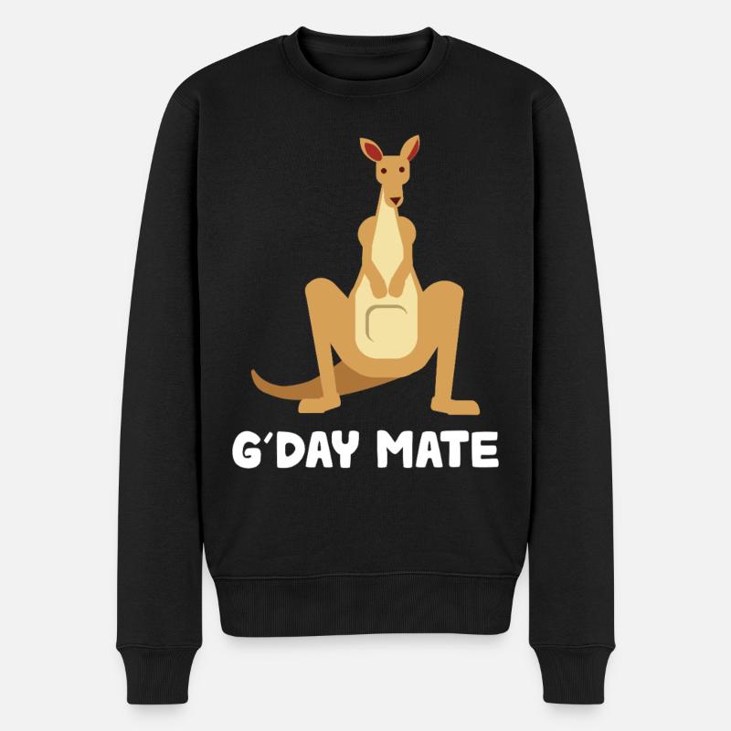 Känguru G'DAY Mate Shirt - Männer Premium Bio Pullover - Schwarz