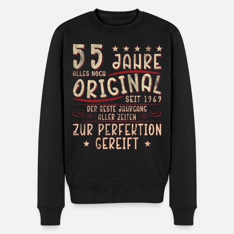 55 Jahre Original Seit 1969 - Männer Premium Bio Pullover - Schwarz