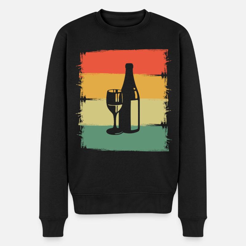 Wein - Männer Premium Bio Pullover - Schwarz