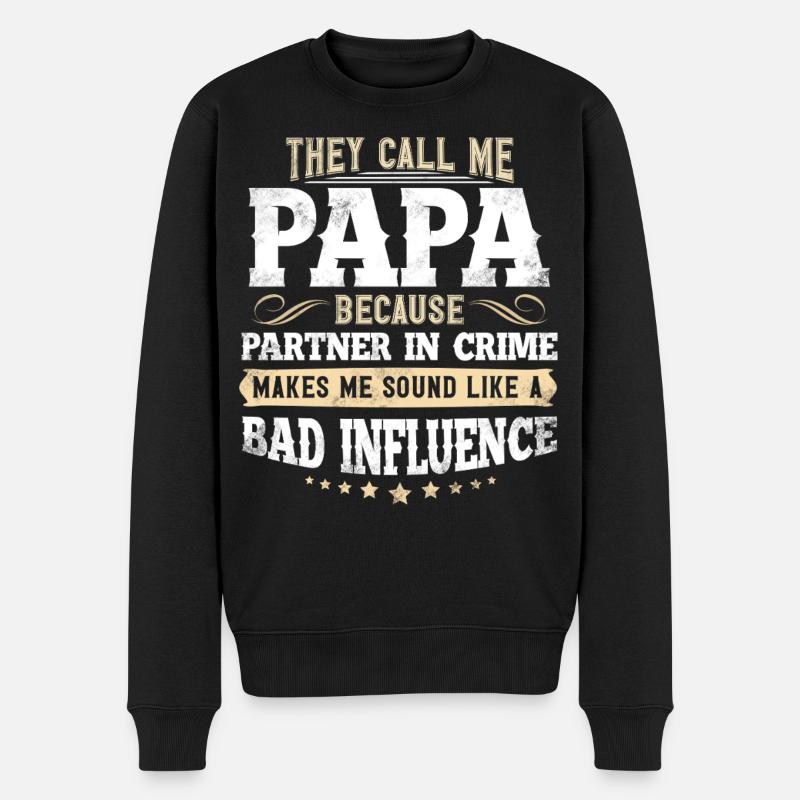 Papa - Pull Premium bio Homme - noir