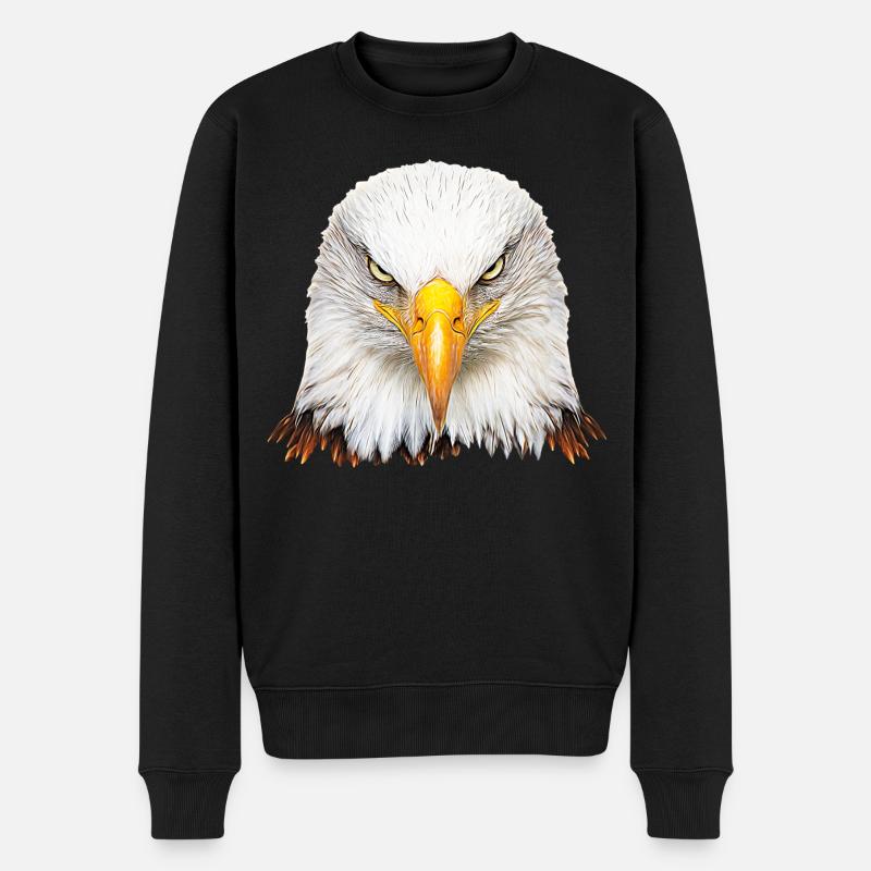 Weisskopfseeadler - Männer Premium Bio Pullover - Schwarz