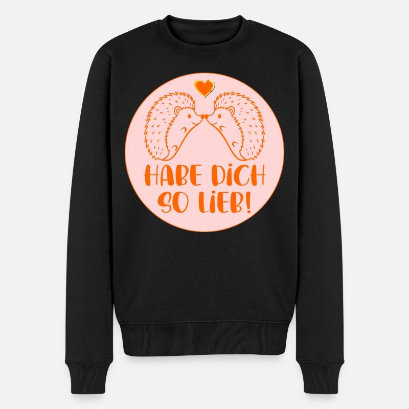Hérisson - Je t’aime tellement - Pull Premium bio Homme - noir