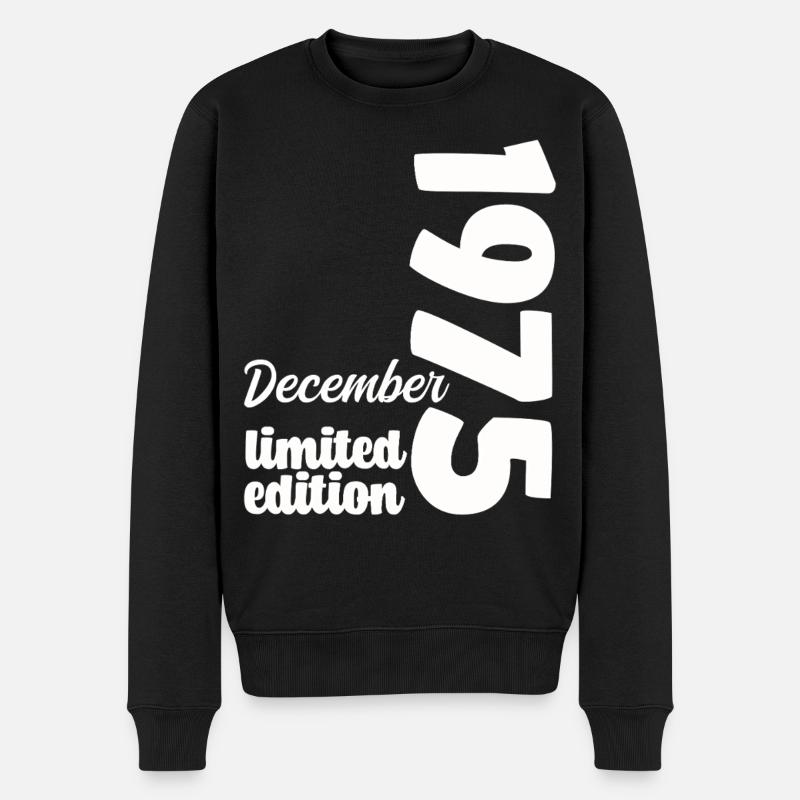 Geburtstag Dezember 1975 Limited Edition Geschenk - Männer Premium Bio Pullover - Schwarz