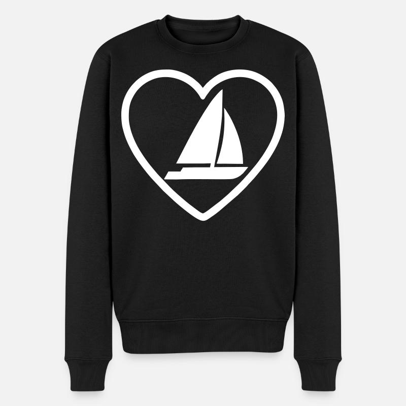Catamaran Heart – Conception de Voiliers - Pull Premium bio Homme - noir