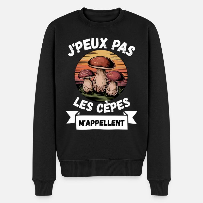 j'peux pas les cèpes m'appellent - Pull Premium bio Homme - noir
