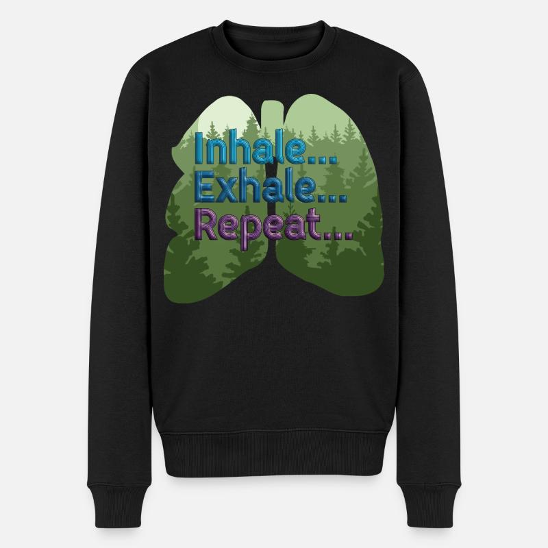 Thé de respiration calme | Inspire, expire, répète, pleine conscience. - Pull Premium bio Homme - noir