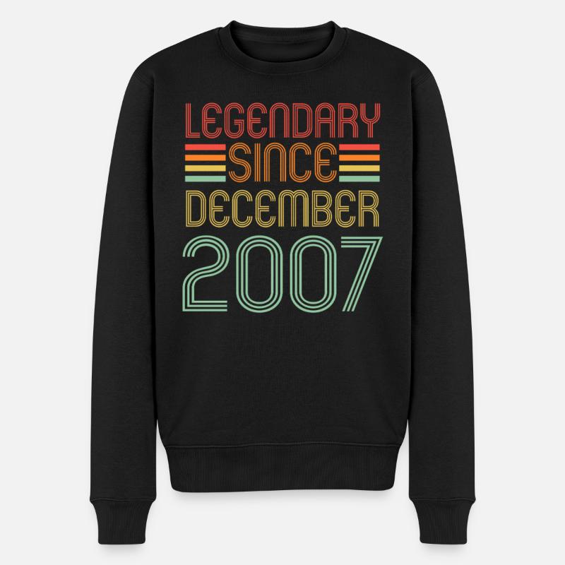 Légendaire depuis décembre 2007, Rétro, anniversaire - Pull Premium bio Homme - noir